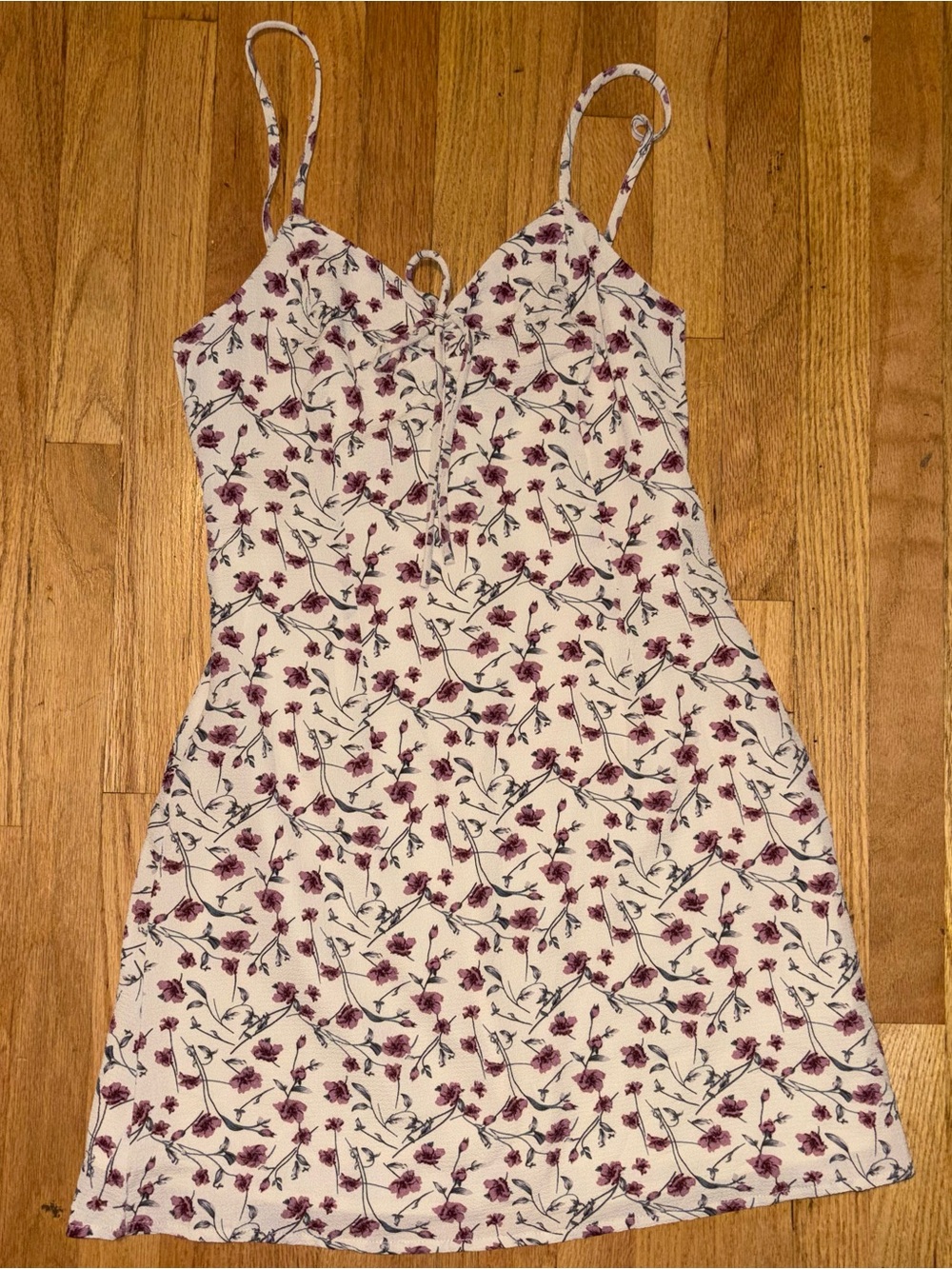 Nasty Gal White and Purple Floral Dress